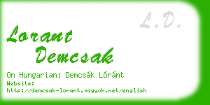 lorant demcsak business card