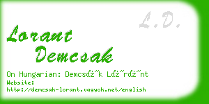 lorant demcsak business card